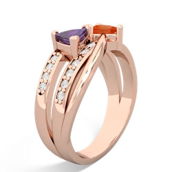 Amethyst Bowtie 14K Rose Gold ring R2360