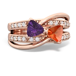 Amethyst Bowtie 14K Rose Gold ring R2360