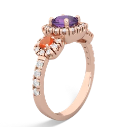 Amethyst Regal Halo 14K Rose Gold ring R5350