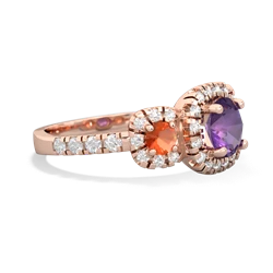 Amethyst Regal Halo 14K Rose Gold ring R5350