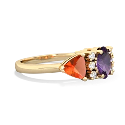 Amethyst Antique Style Three Stone 14K Yellow Gold ring R2186