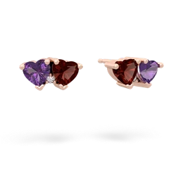 Amethyst Sweethearts 14K Rose Gold earrings E5260