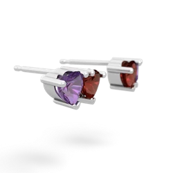 Amethyst Sweethearts 14K White Gold earrings E5260