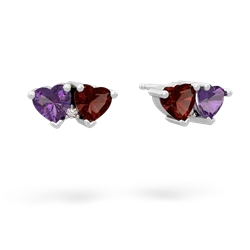 Amethyst Sweethearts 14K White Gold earrings E5260