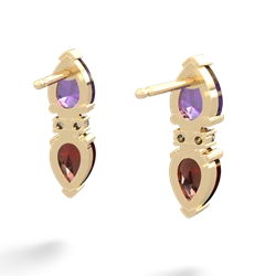 Amethyst Bowtie Drop 14K Yellow Gold earrings E0865