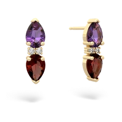 Amethyst Bowtie Drop 14K Yellow Gold earrings E0865