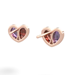 Amethyst 'Our Heart' 14K Rose Gold earrings E5072