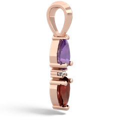 Amethyst Bowtie Drop 14K Rose Gold pendant P0865