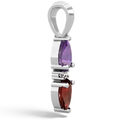 Amethyst Bowtie Drop 14K White Gold pendant P0865