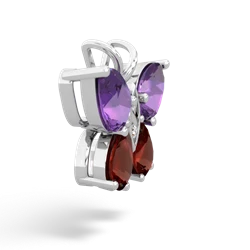 Amethyst Butterfly 14K White Gold pendant P2215