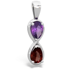 Amethyst Infinity 14K White Gold pendant P5050