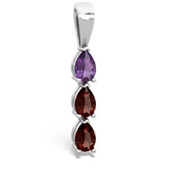 Amethyst Dew Drops 14K White Gold pendant P2251