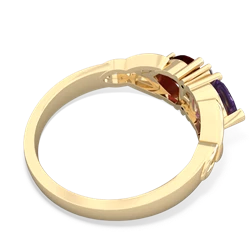 Amethyst Celtic Knot Double Heart 14K Yellow Gold ring R5040