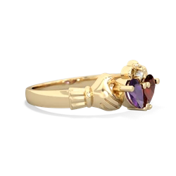 Amethyst 'Our Heart' Claddagh 14K Yellow Gold ring R2388