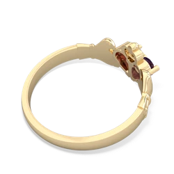 Amethyst 'Our Heart' Claddagh 14K Yellow Gold ring R2388