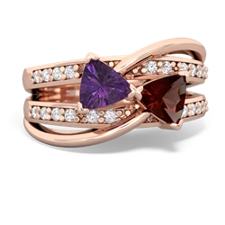 Amethyst Bowtie 14K Rose Gold ring R2360