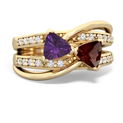 Amethyst Bowtie 14K Yellow Gold ring R2360