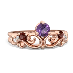 Amethyst Crown Keepsake 14K Rose Gold ring R5740