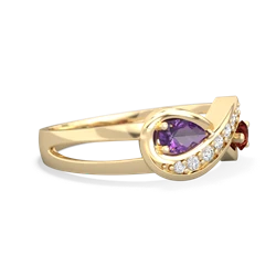 Amethyst Diamond Infinity 14K Yellow Gold ring R5390