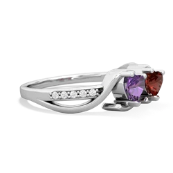 Amethyst Side By Side 14K White Gold ring R3090