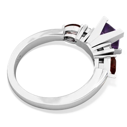 Amethyst 6Mm Princess Eternal Embrace Engagement 14K White Gold ring C2002