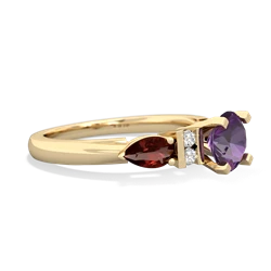 Amethyst 6Mm Round Eternal Embrace Engagement 14K Yellow Gold ring R2005