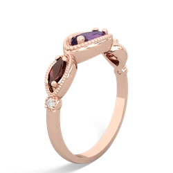 Amethyst Milgrain Marquise 14K Rose Gold ring R5700