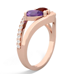 Amethyst Nestled Heart Keepsake 14K Rose Gold ring R5650