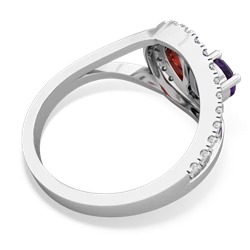 Amethyst Nestled Heart Keepsake 14K White Gold ring R5650