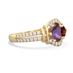 Amethyst Art-Deco Keepsake 14K Yellow Gold ring R5630