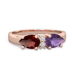 Amethyst Pear Bowtie 14K Rose Gold ring R0865