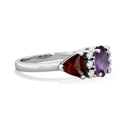 Amethyst Antique Style Three Stone 14K White Gold ring R2186