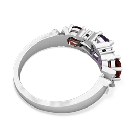 Amethyst Hugs And Kisses 14K White Gold ring R5016