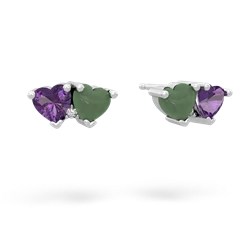 Amethyst Sweethearts 14K White Gold earrings E5260