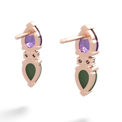 Amethyst Bowtie Drop 14K Rose Gold earrings E0865