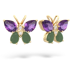 Amethyst Butterfly 14K Yellow Gold earrings E2215