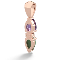 Amethyst Bowtie Drop 14K Rose Gold pendant P0865