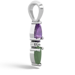 Amethyst Bowtie Drop 14K White Gold pendant P0865