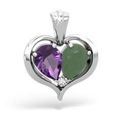 Amethyst Two Become One 14K White Gold pendant P5330