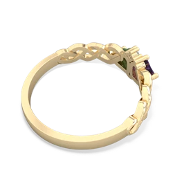 Amethyst Heart To Heart Braid 14K Yellow Gold ring R5870