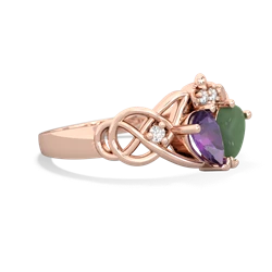 Amethyst 'One Heart' Celtic Knot Claddagh 14K Rose Gold ring R5322