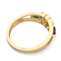 Amethyst Hearts Intertwined 14K Yellow Gold ring R5880