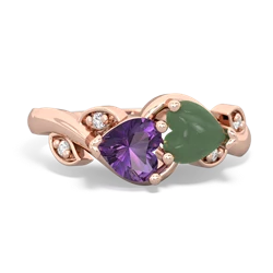 Amethyst Floral Elegance 14K Rose Gold ring R5790