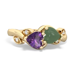 Amethyst Floral Elegance 14K Yellow Gold ring R5790