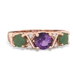 Amethyst Hugs And Kisses 14K Rose Gold ring R5016