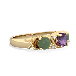 Amethyst Hugs And Kisses 14K Yellow Gold ring R5016