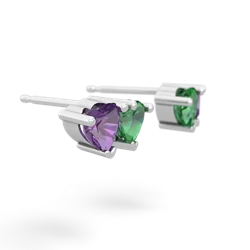 Amethyst Sweethearts 14K White Gold earrings E5260