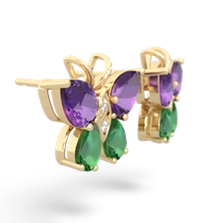 Amethyst Butterfly 14K Yellow Gold earrings E2215