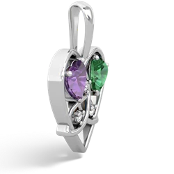 Amethyst Celtic Trinity Heart 14K White Gold pendant P5331