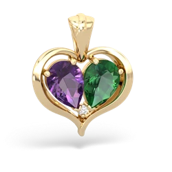 Amethyst Two Become One 14K Yellow Gold pendant P5330